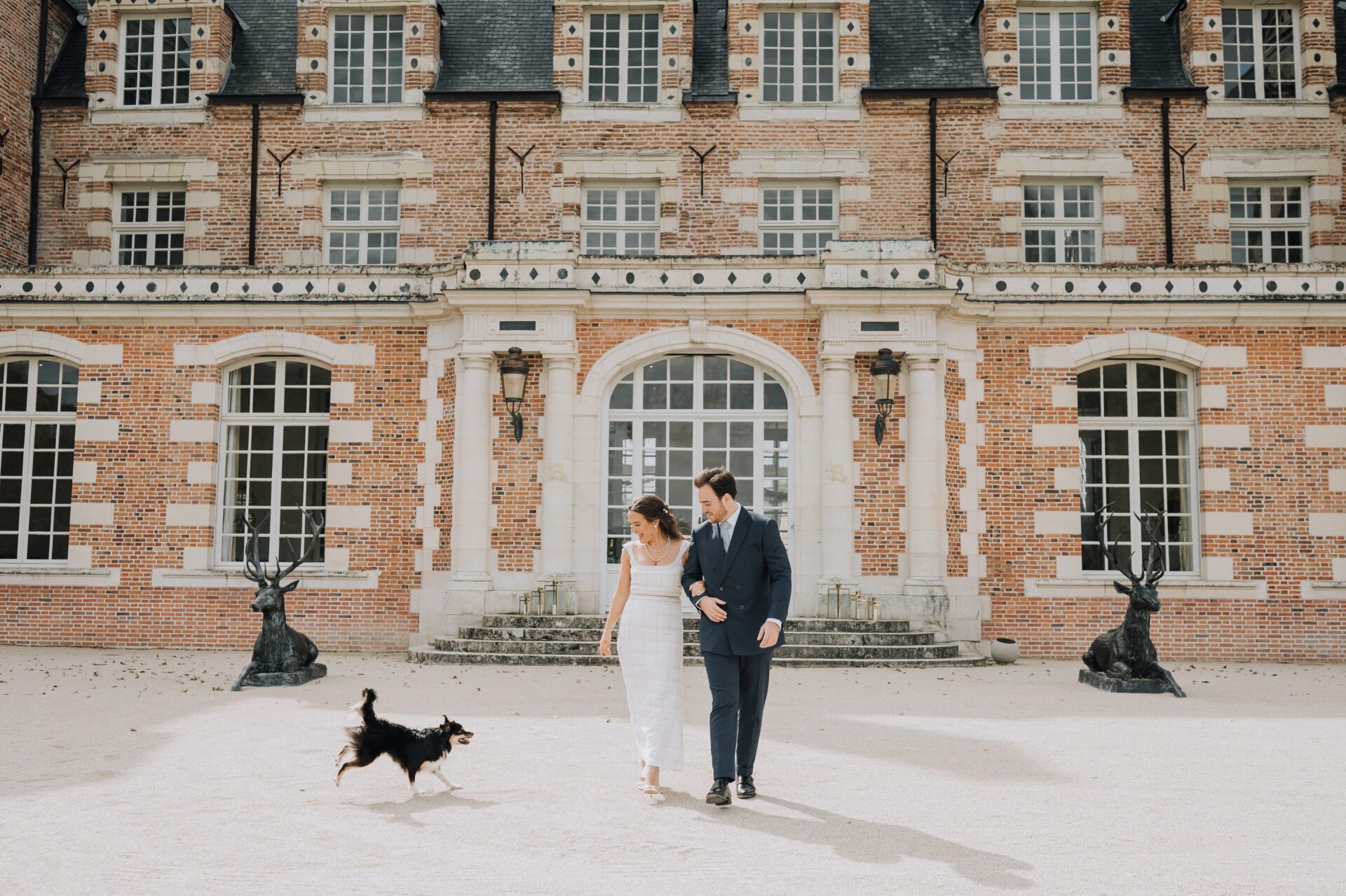 Dog wedding castle france
