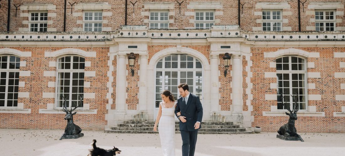 Dog wedding castle france